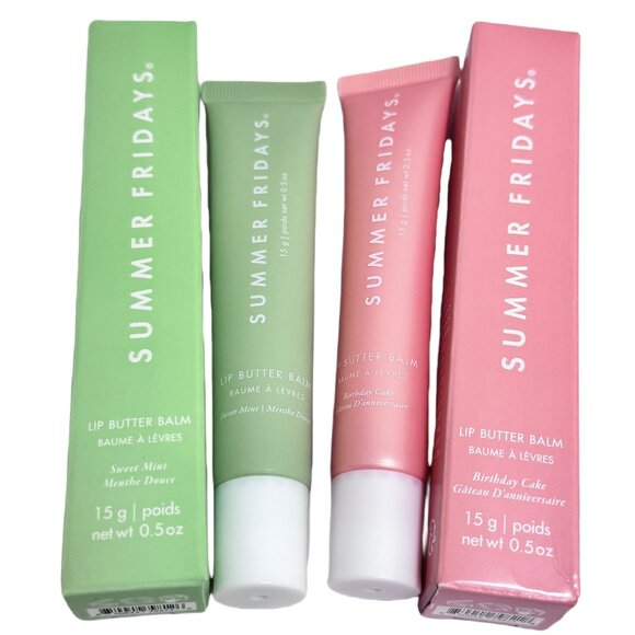 Sweet Mint+Birthday Cake/2pack/Summer Fridays Lip Butter Balm Conditioning New - Picture 1 of 3